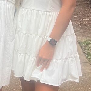 White Ruffle Halter Dress